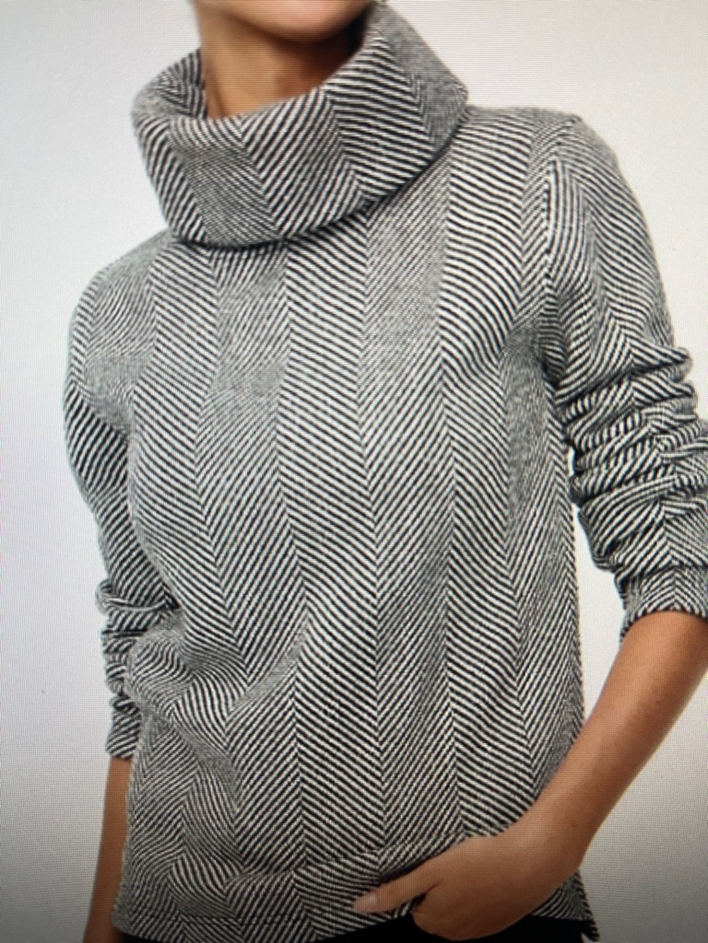 J. Crew Factory Herringbone Fleece Lined Funnel Neck Pullover Sweater Size 3X